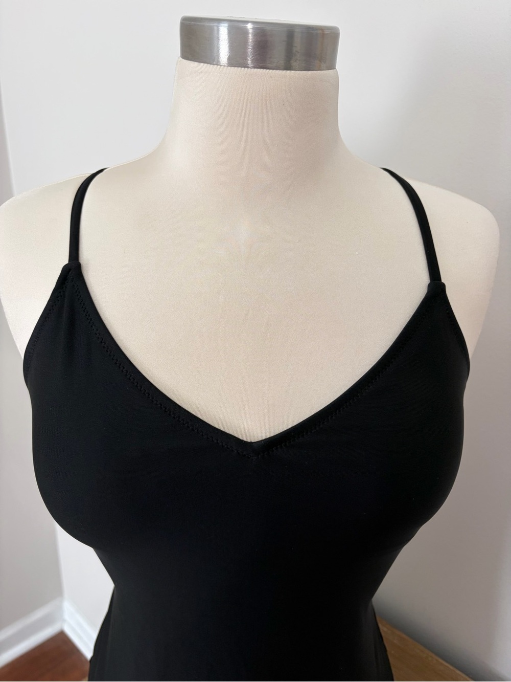 aerie Black Strappy Full Coverage V-Neck One-Piece Sz S Beachwear Vacation - Picture 5 of 9